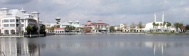 photo of Celebration, Florida, as seen from the water