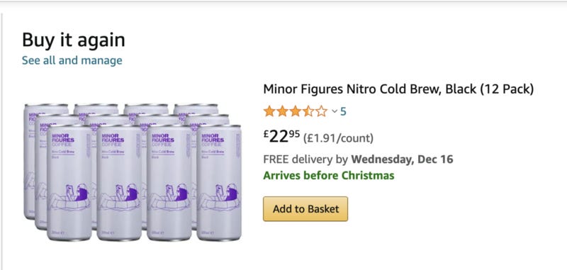 Minor Figures Nitro Cold Brew on Amazon.