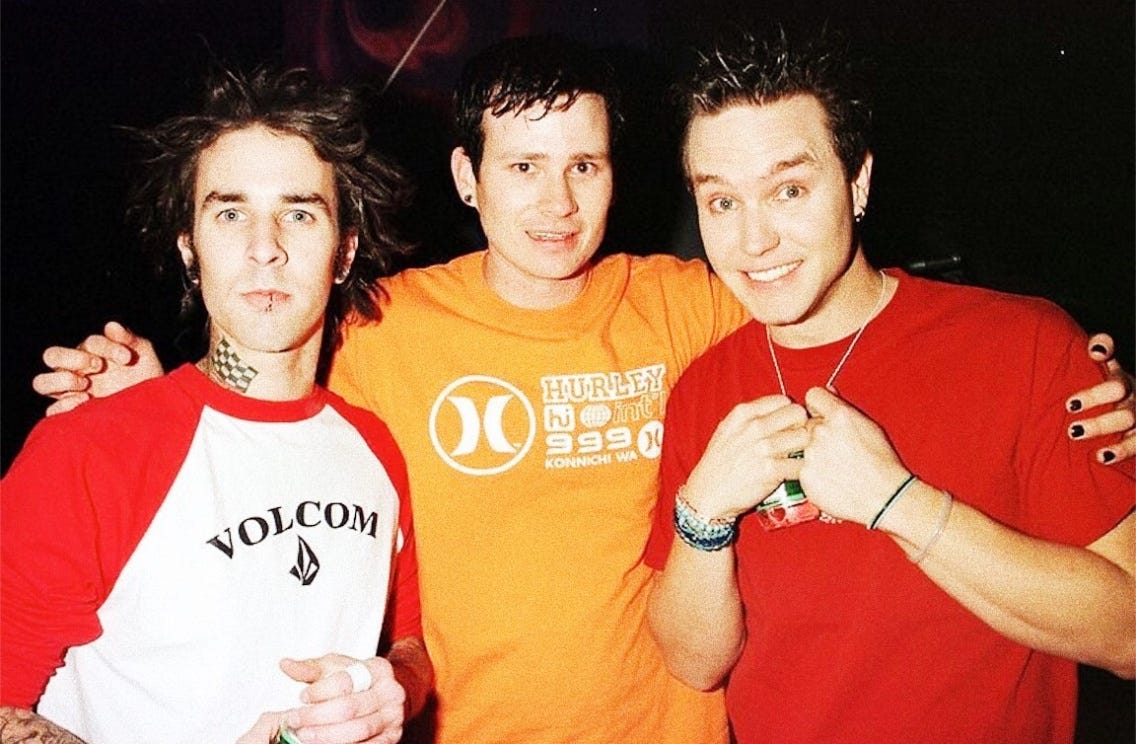 Blink-182 || MTV's New Year's eve bash || 1999  #music#volcom#hurley#tshirt#red#orange#blink182#band#nye#throwback#mtv |  70s80s90s | VSCO