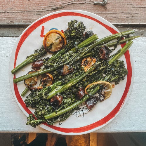 Broccolini w/ Dates and Sesame (pg. 200)
