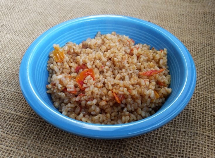 Instant Pot Tomato Garlic Brown Rice Recipe