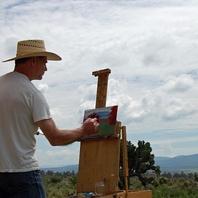 Michael Newberry painting in Mexico, circa 2007