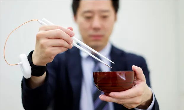 apan invents ‘electric’ chopsticks that make food seem more salty - The Guardian - The FoodTech Confidential Newsletter