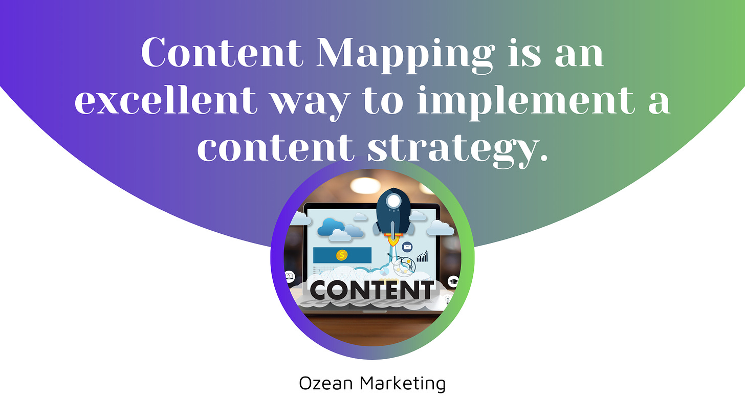 Content Mapping is an excellent way to implement a content strategy.