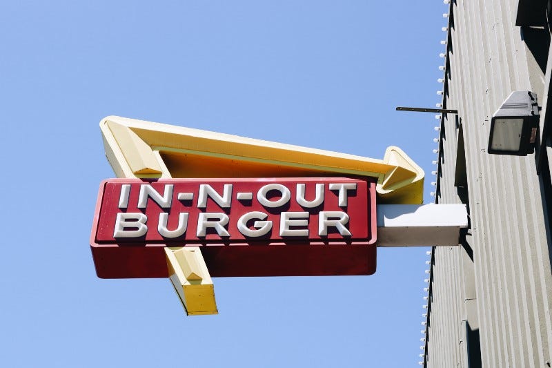 In-N-Out Burger sign.