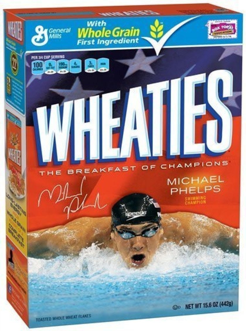 Image result for michael phelps wheaties boxes