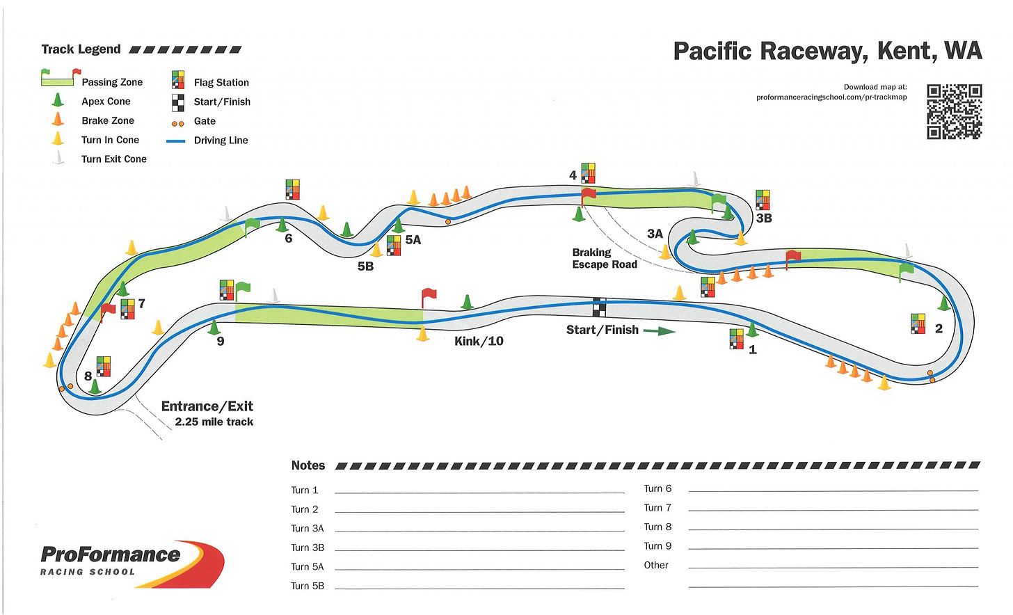 Map of Pacific Raceways