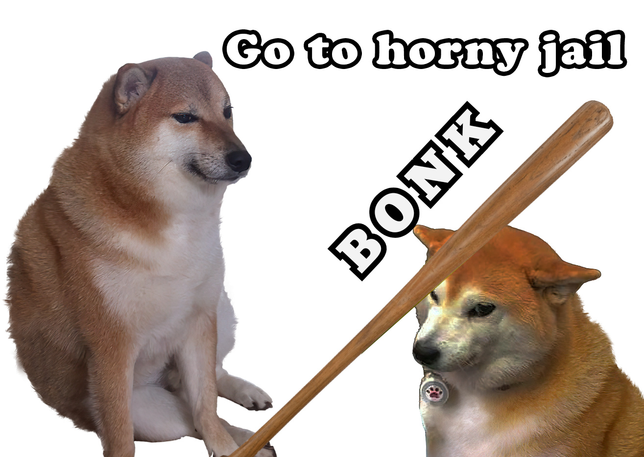 Cheems | Go to horny jail (Bonk ) variant (based on OnscreenLoki version) :  MemeRestoration