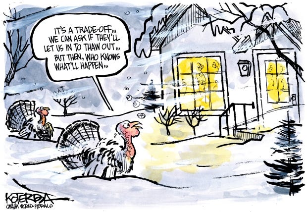 Political cartoons to keep Thanksgiving dinner light
