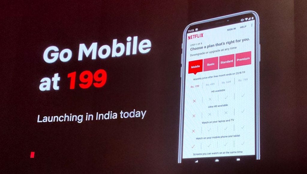 Netflix launches mobile-only monthly plan in India for Rs. 199