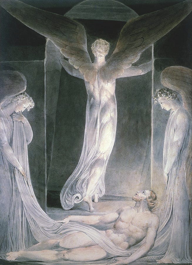 The Resurrection, The Angels rolling away the Stone from the Sepulchre  Painting by William Blake | Fine Art America