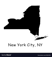 1283 new york city ny on new york state map Vector Image