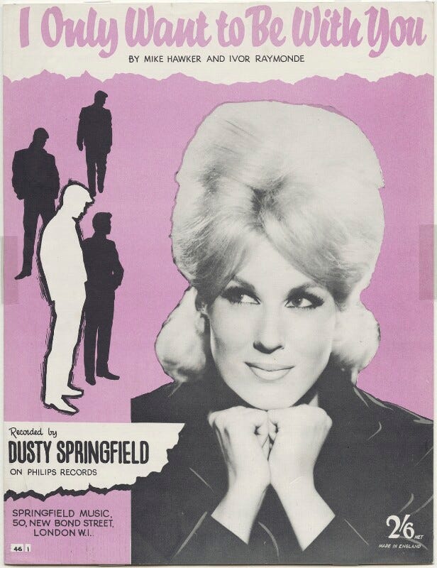 NPG D48559; Sheet music cover for 'I Only Want To Be With You' by Dusty  Springfield - Portrait - National Portrait Gallery