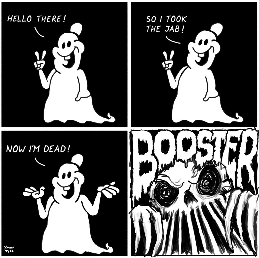 comicstrip with ghost