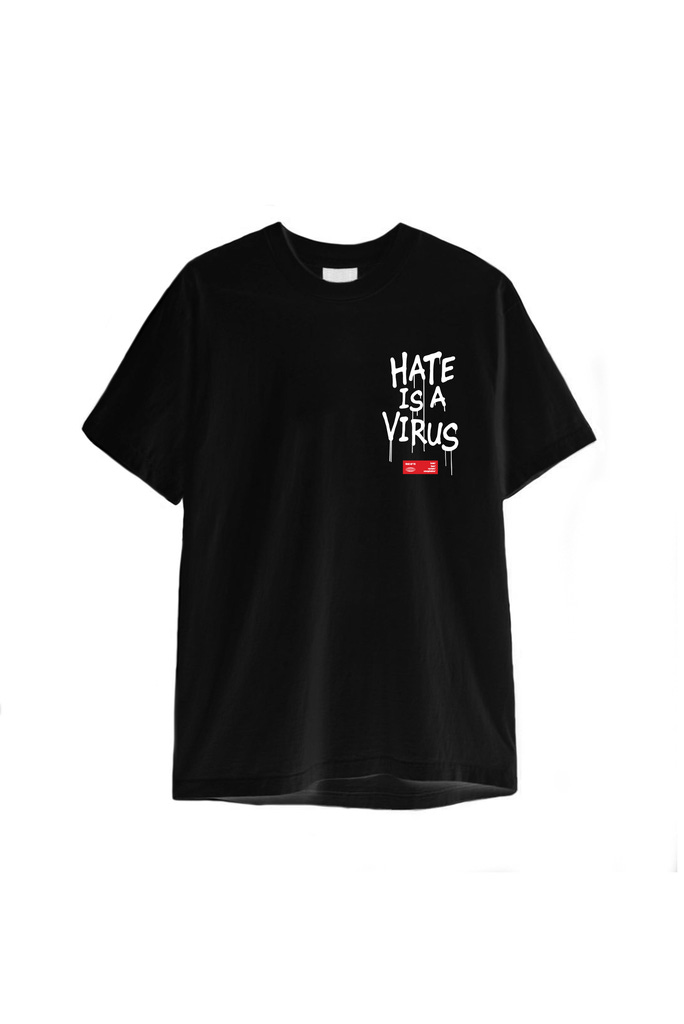 #HATEISAVIRUS Unisex Black Graphic T-Shirt