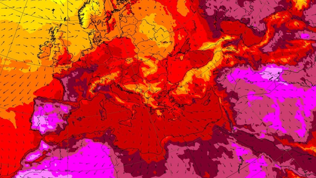 Brutal heat dome currently burning across Europe is quickly heading ...