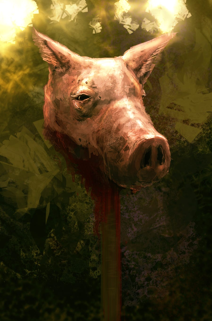Pig heads do not belong on sticks....and that isn't the only misplaced stick in the book, if you know what I mean.
