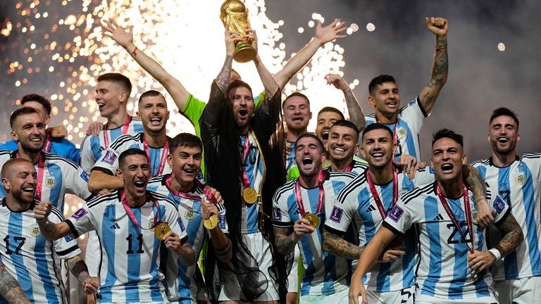 Why did Lionel Messi wear a bisht to lift the World Cup trophy? | Video |  Watch TV Show | Sky Sports