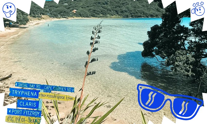 Another pristine beach awaits swimmers on Great Barrier Island. Photo: Kate Marea / Treatment: Tina Tiller 
