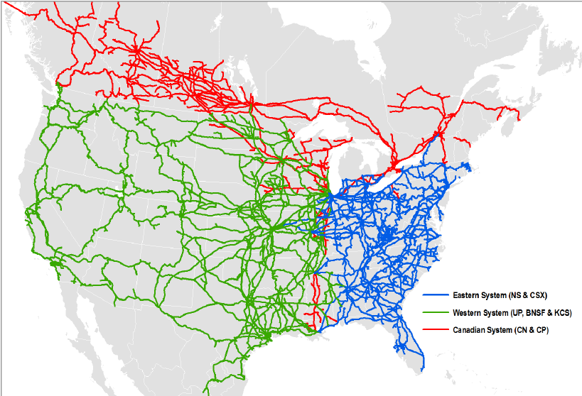 The US rail network. (ResearchGate)