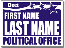 Image of a boilerplate campaign sign