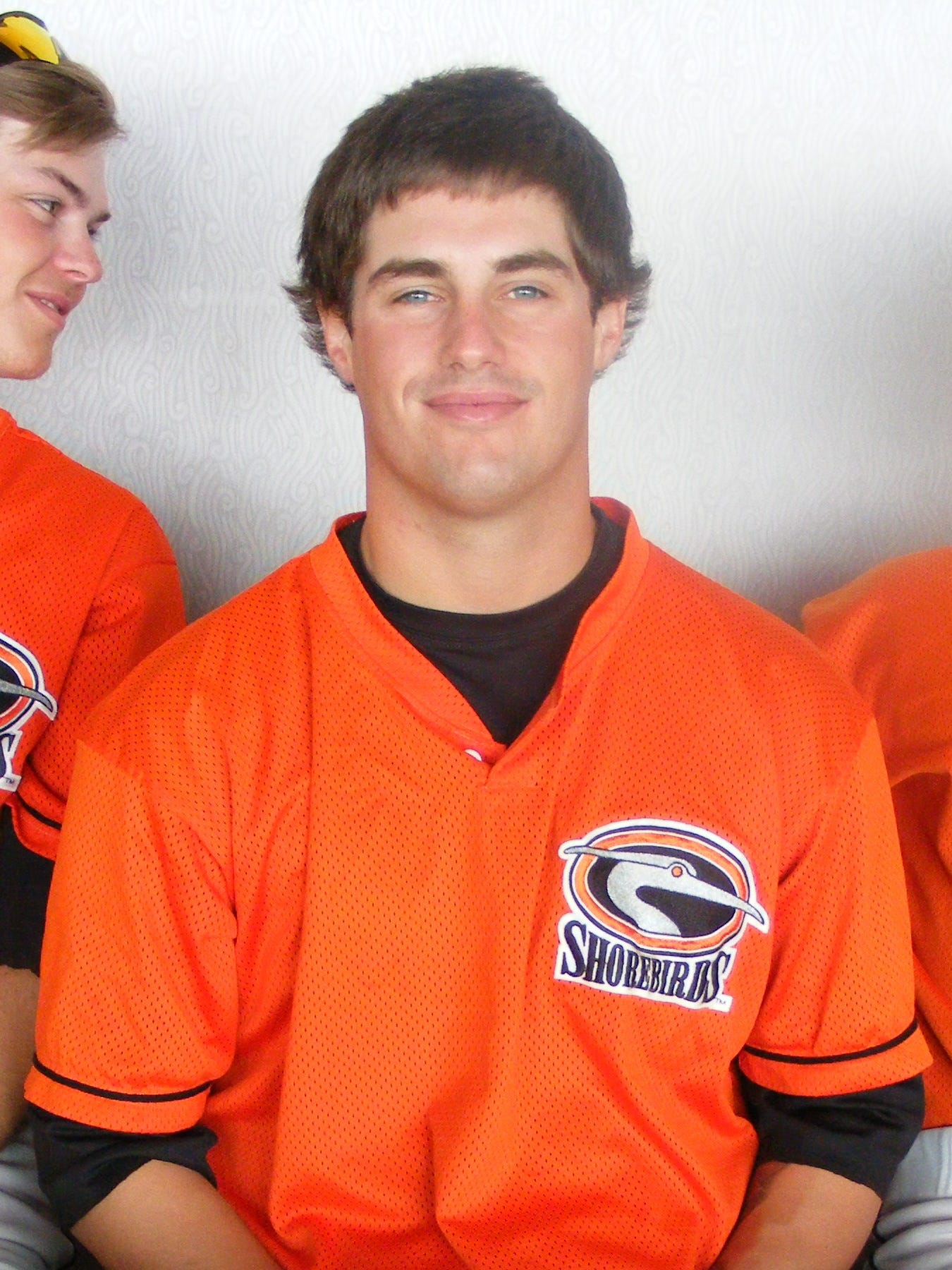 A happy and healthy Justin Dalles smiled for the camera back in April while teammate Jake Cowan looked on.