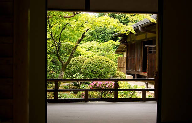 Japanese garden and house