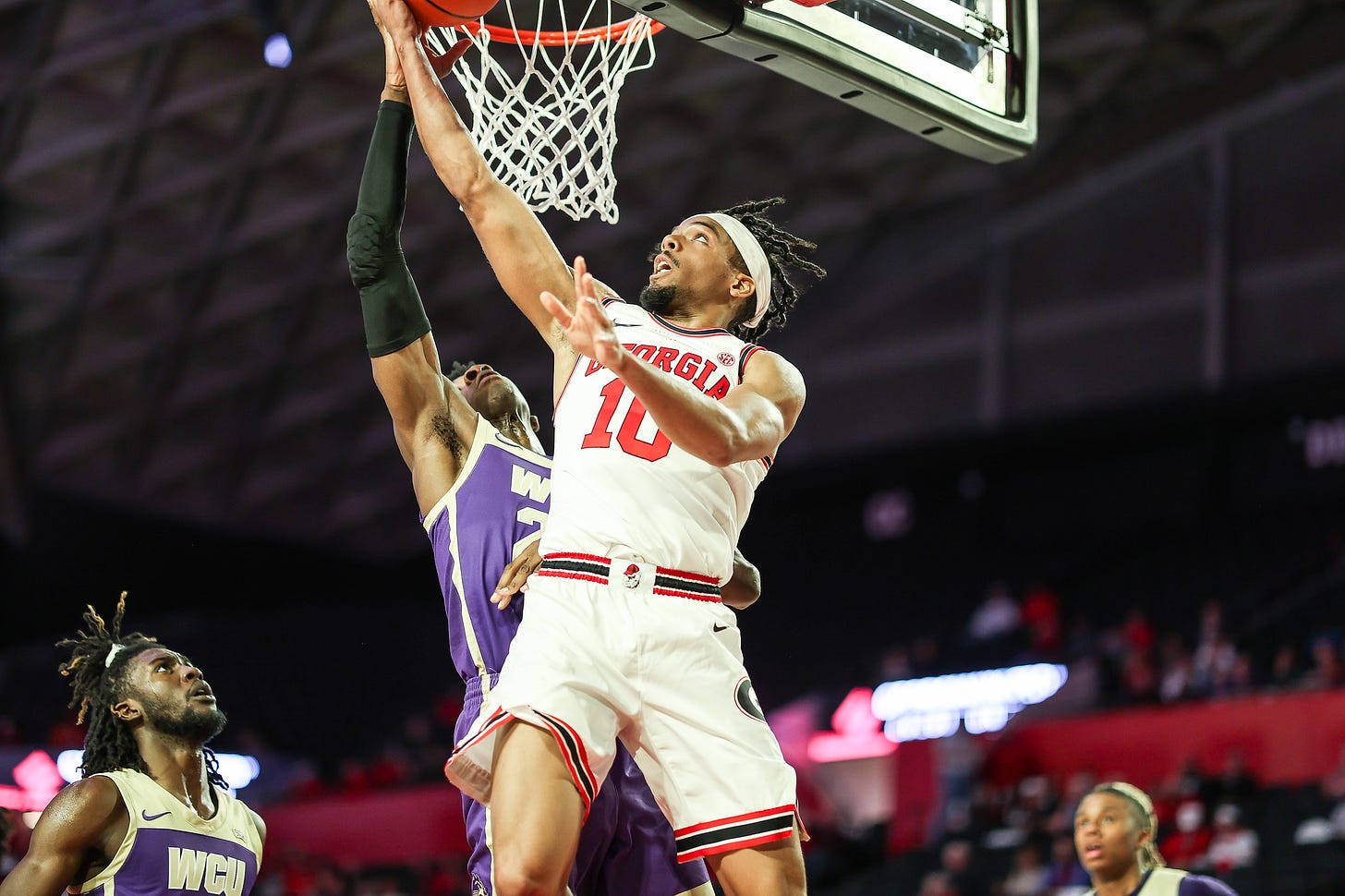 Georgia during a game against Western Carolina at Stegeman Coliseum in Athens, Ga., on Monday, Dec. 20, 2021. (Photo by Mackenzie Miles)