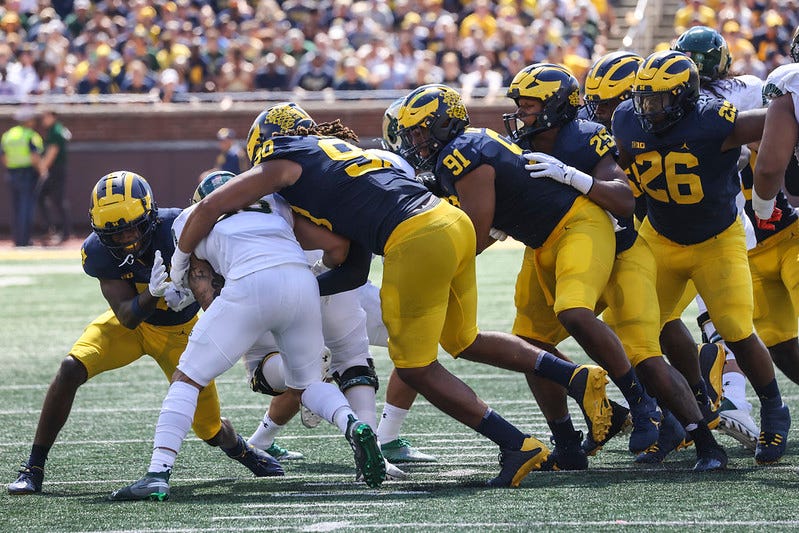 Snap counts, PFF grades: Roman Wilson leads Michigan offense with  incredible TD grab 