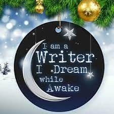 Moon I Am A Writer I Dream While Awake Circle Ornament | eBay