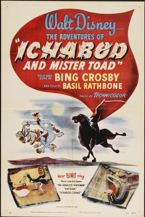 Original theatrical release poster for The Adventures Of Ichabod And Mr. Toad