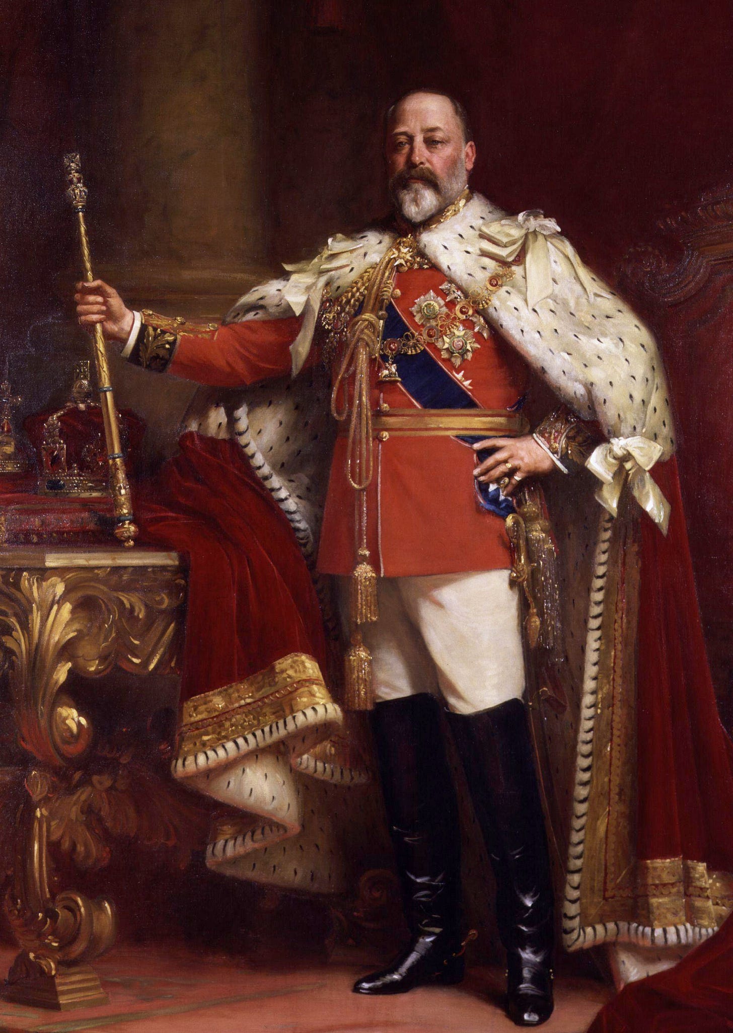 King Edward VII in his coronation robes.