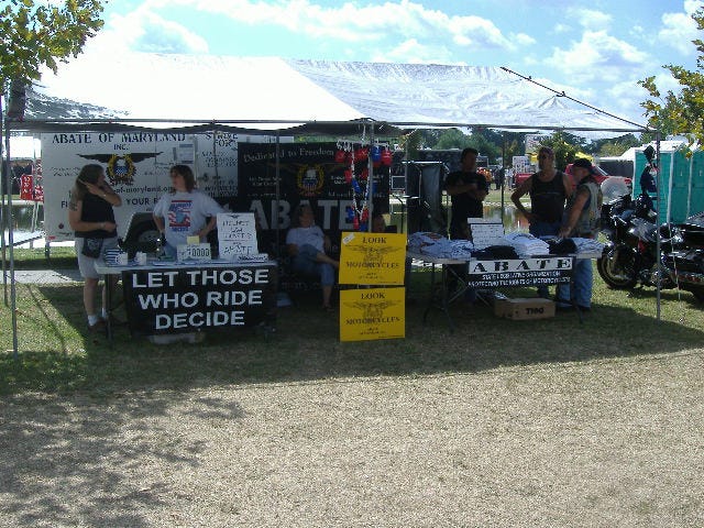 A number of people were working at the ABATE trailer today. I'm all for letting those who ride decide as well.