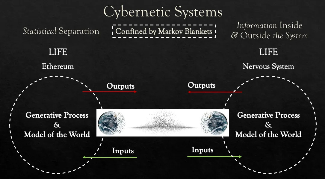 Generative Processes that build Models of the World are operational mandates for living systems in the framework of Active Inference and Free Energy Principle. Cybernetic Systems are configured to reverse Entropy (Variational Free Energy).