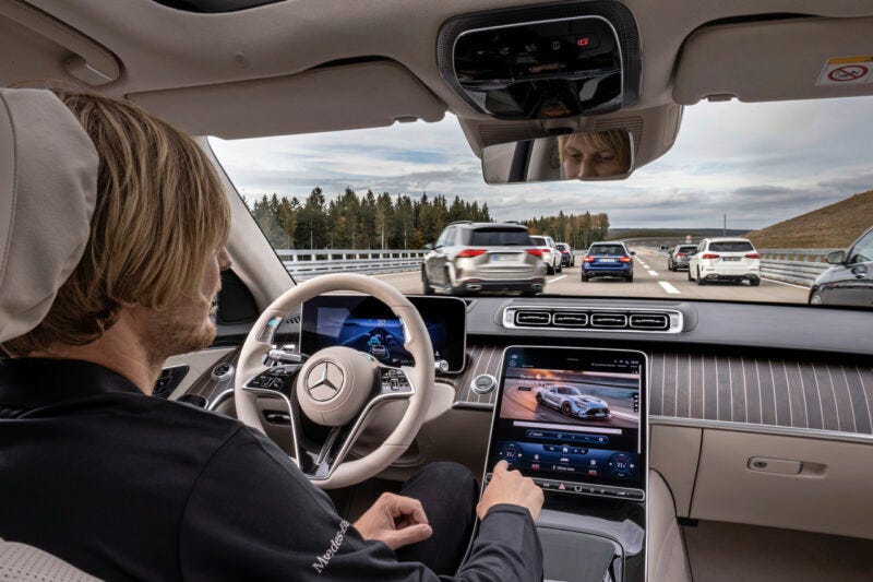 Mercedes-Benz's Drive Pilot system being tested. 