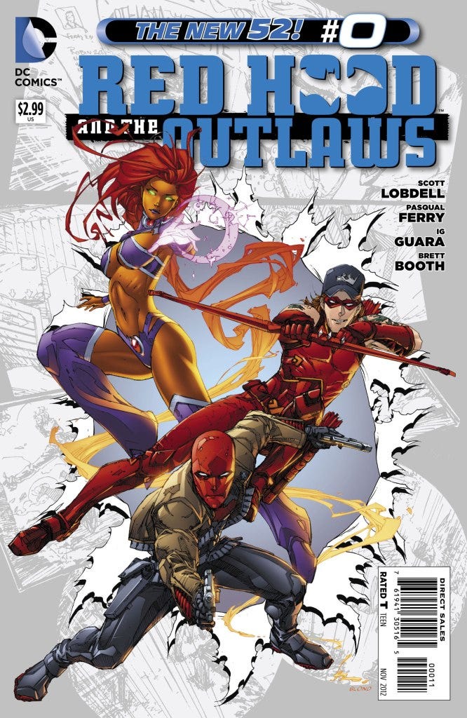 The initial team of Red Hood and the Outlaws