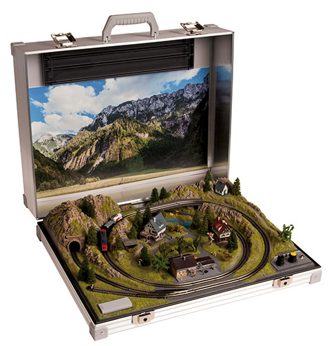 Summer in the Alps Briefcase Layout with Märklin “Z” Gauge Train Set