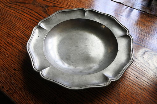 Pewter Plate Stock Photo - Download Image Now - iStock