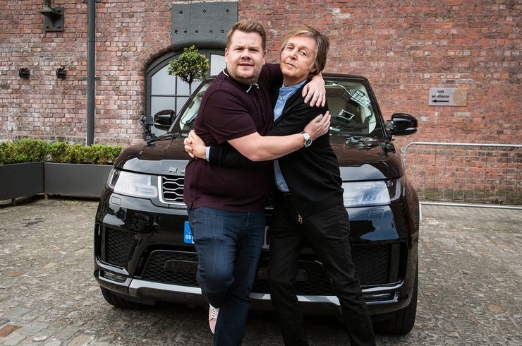 James corden paul mccartney carpool karaoke billboard 1548