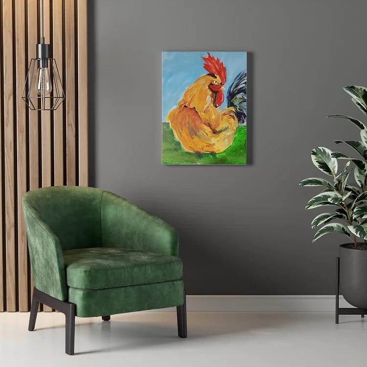 Who's The Rooster?- Premium Gallery Wrap Canvas Print