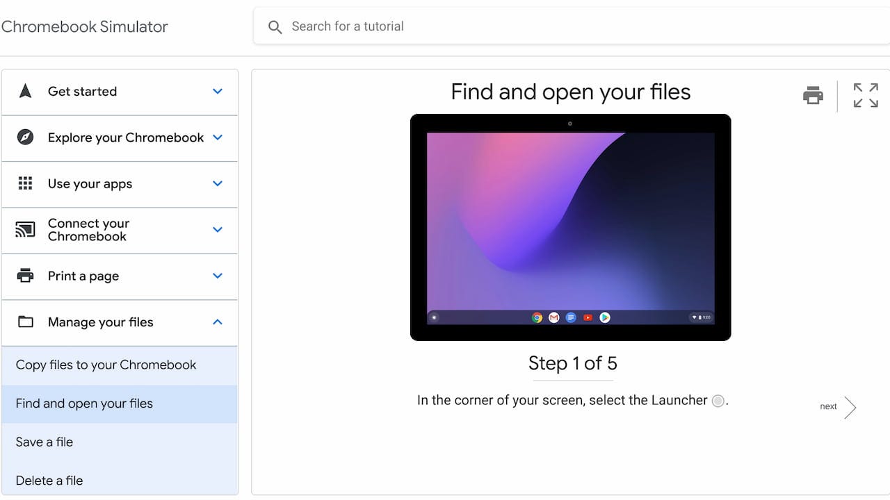 New Chromebook user find and open files in Chrome OS
