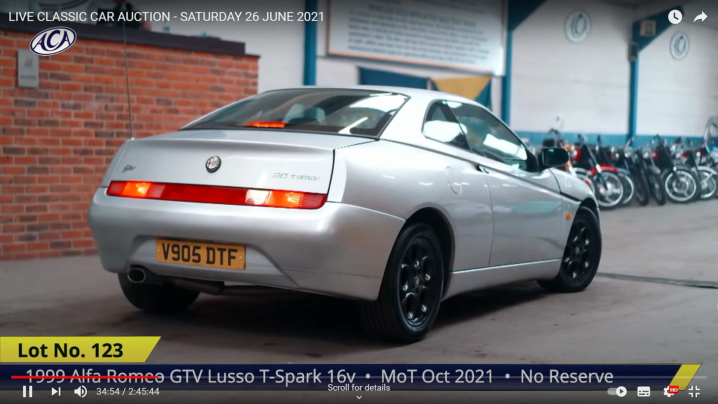 GTV at the start of the auction