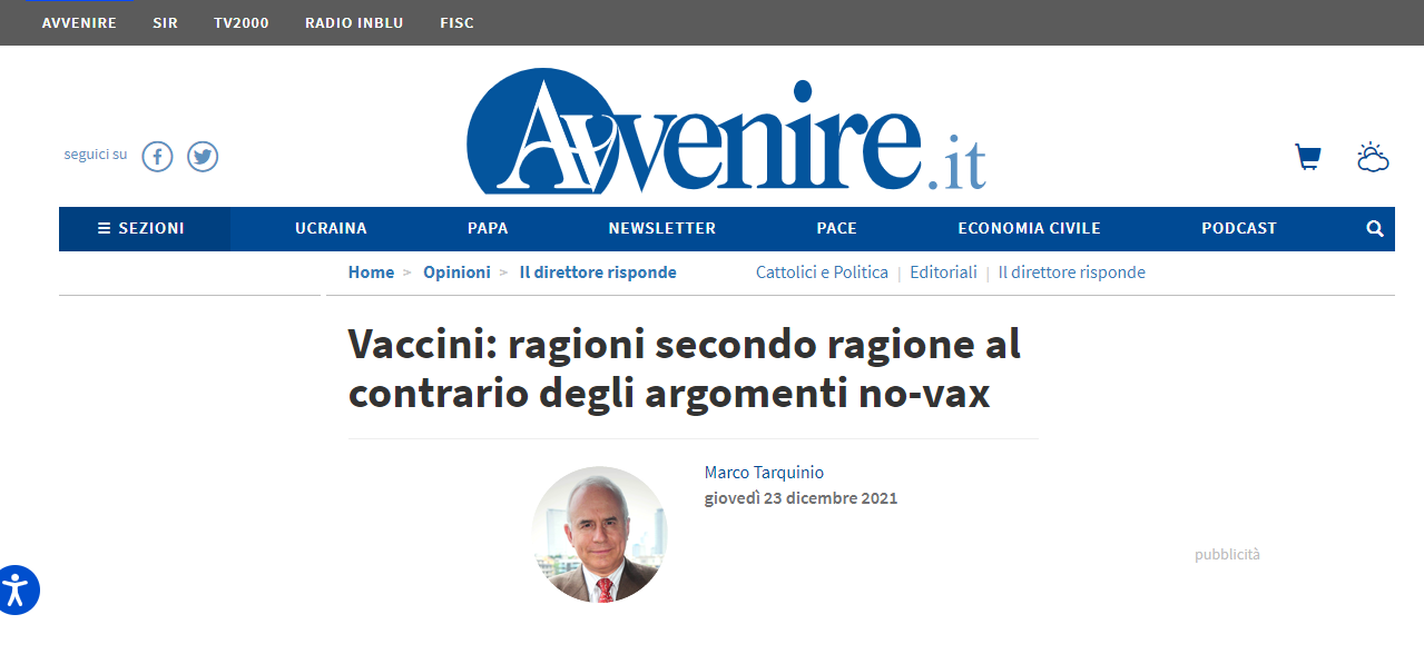 Marco Tarquinio vaccini covid