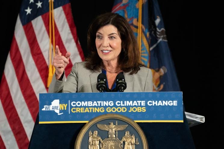 Gov. Kathy Hochul signed a legislative package committing NY to clean energy development and energy efficiency, while reducing greenhouse gas emissions.
