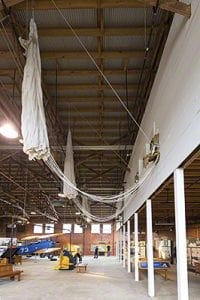 Tuskegee Airmen National Historic Site, Moton Field - parachutes hanging in Hanger #1 Copyright © 2019 NSL Photography. All Rights Reserved.