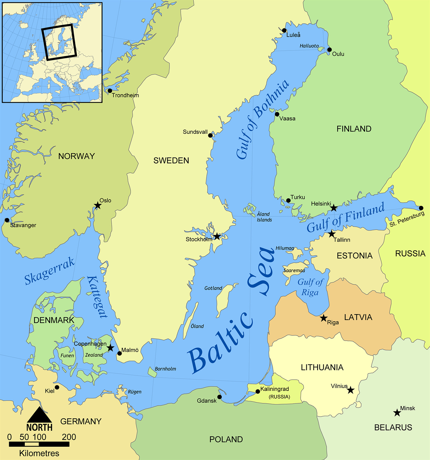 Map of the Baltic Sea region (Image: NormanEinstein, CC BY-SA 3.0, via Wikimedia Commons)
