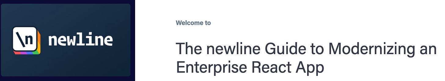 Screenshot of headline of newline Modernizing an Enterprise React app course.