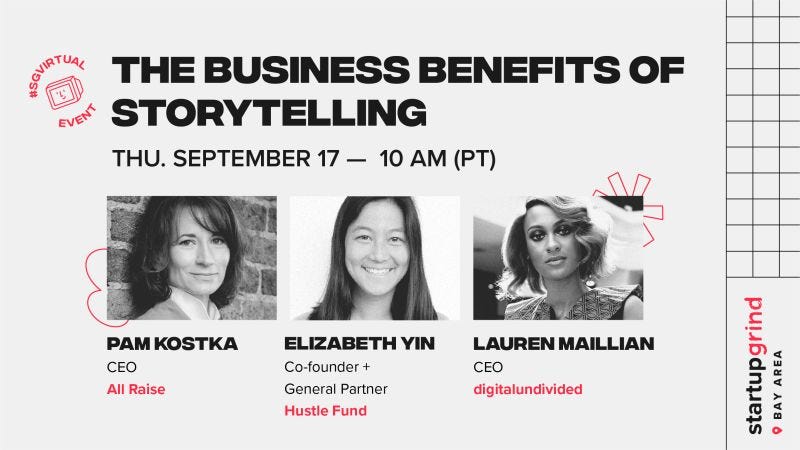 Startup Grind event: The Business Benefits of Storytelling with All Raise's Visionary Voices