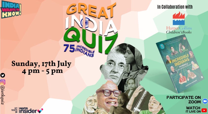 Great India Quiz - 75 Incredible Indians