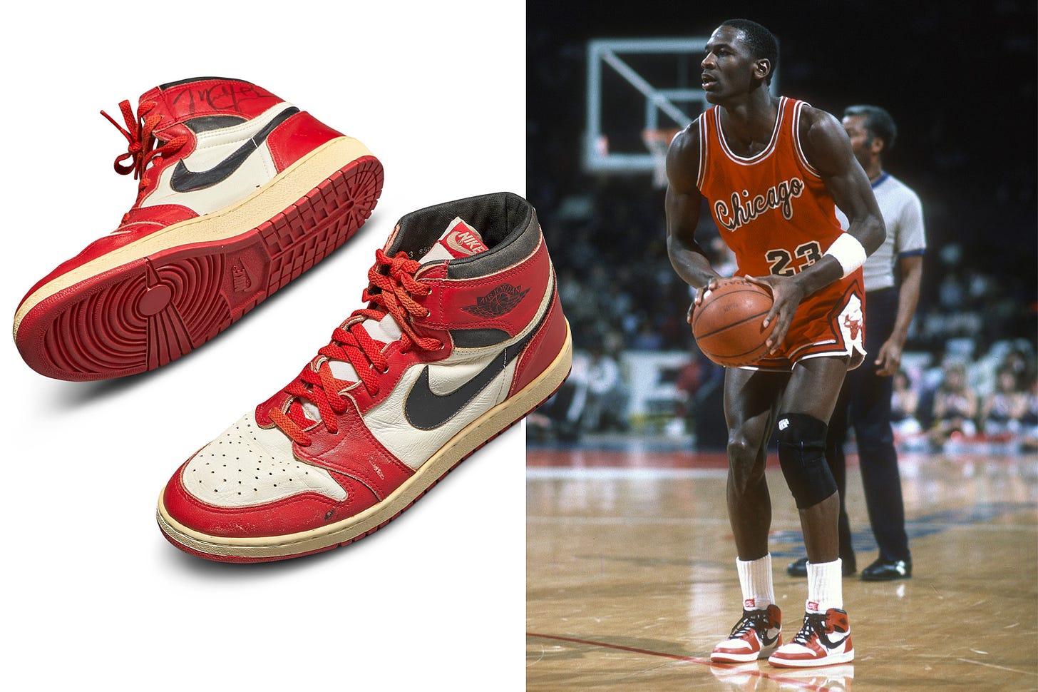 Michael Jordan's game-worn Air Jordan's from 1985 sell for world-record  £460,000 in Sotheby's auction | The Sun